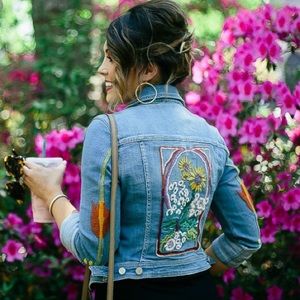 🌻Anthro 'Embroidered Denim Jacket'